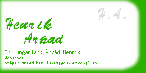 henrik arpad business card